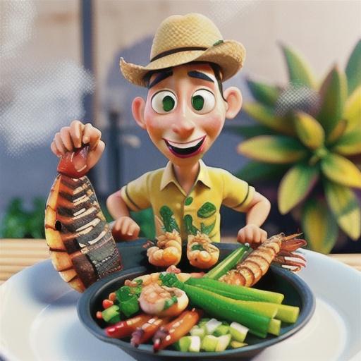 Asian-style grilled prawns