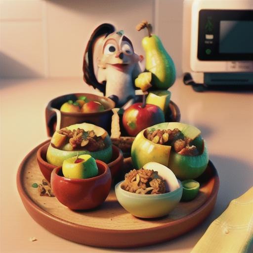 Microwave Baked Apples with Granola