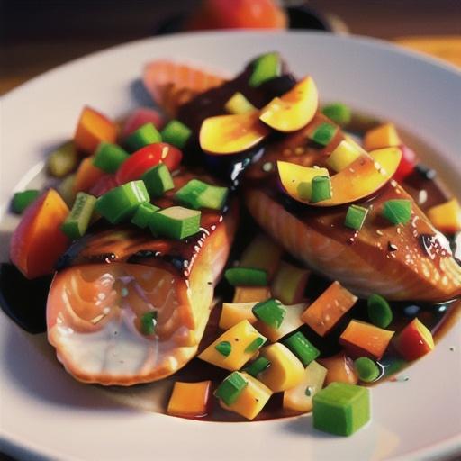Air Fryer Salmon with Spicy Peach Glaze