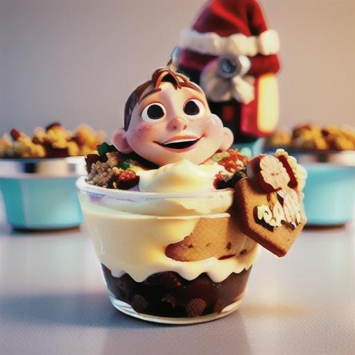 Frozen eggnog with gingerbread crumble