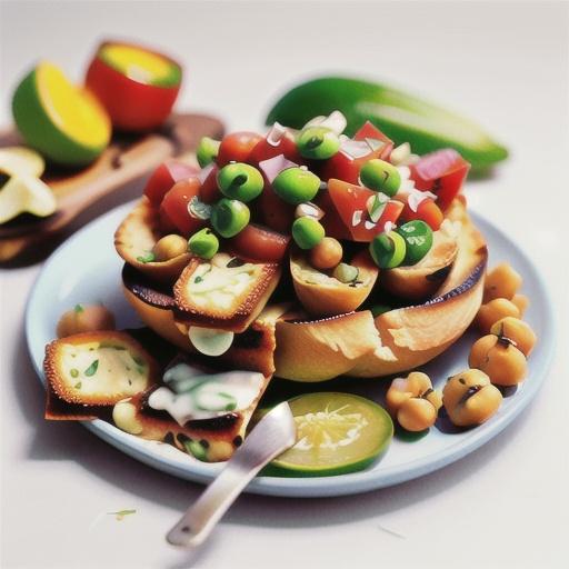 Smashed chickpea bruschetta