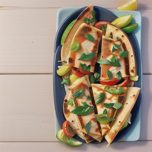 Greek-style chicken quesadillas