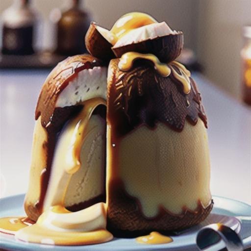 Coconut pudding with golden syrup