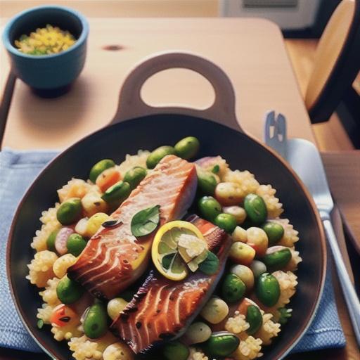 Quinoa with Salmon and Swiss Chard