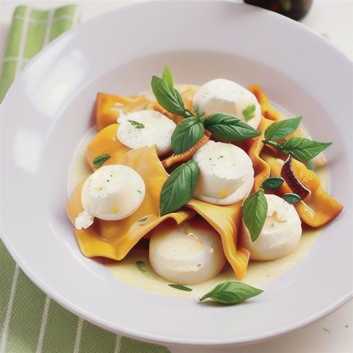 Roast pumpkin and herb ricotta ravioli