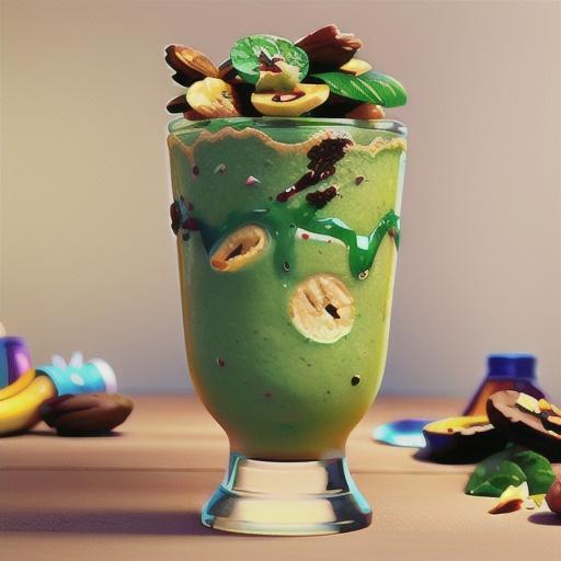 Almond Butter Banana and Cacao Green Smoothie