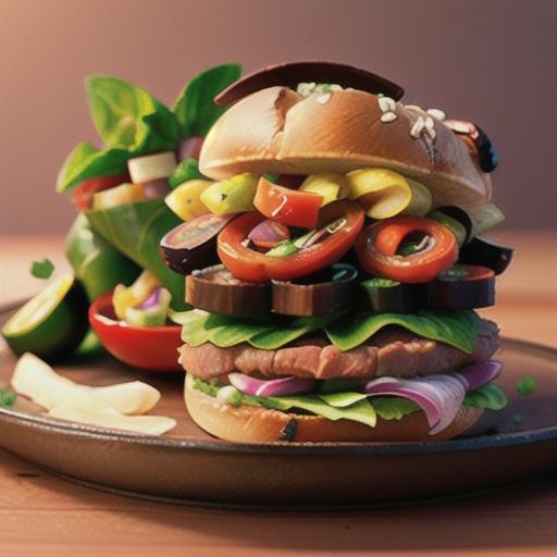 Veal steak sandwich with caponata