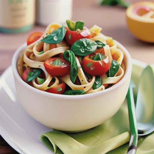 Tomato and spinach fettuccine
