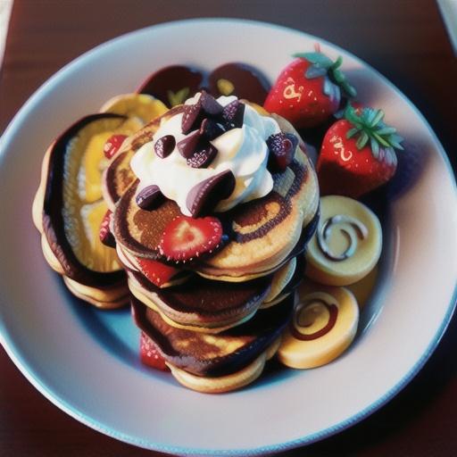 Strawberry Oat Chocolate Chip Greek Yogurt Pancakes