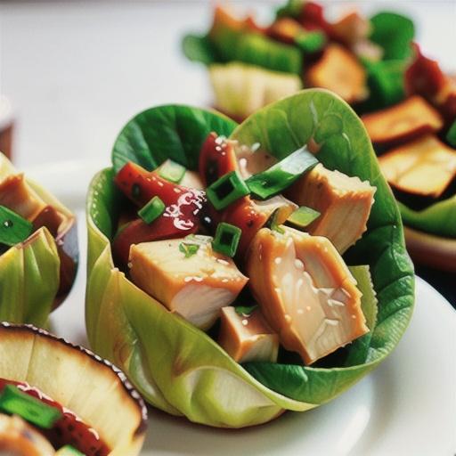 Sweet chilli chicken lettuce cups