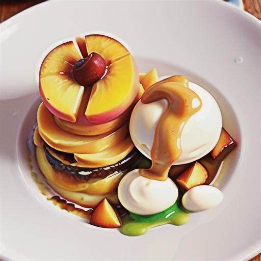 Yoghurt pannacottas with marsala peaches