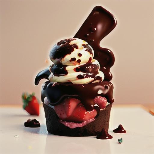 Chocolate strawberry ice-cream roll