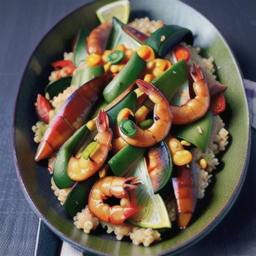 Chilli and basil prawn quinoa stir-fry
