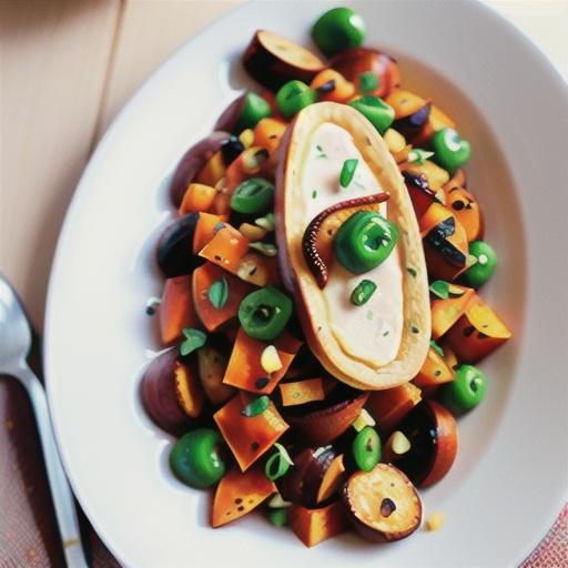 Spiced sweet potato hash with chorizo