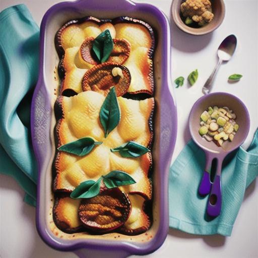 Savoury mince eggplant bake