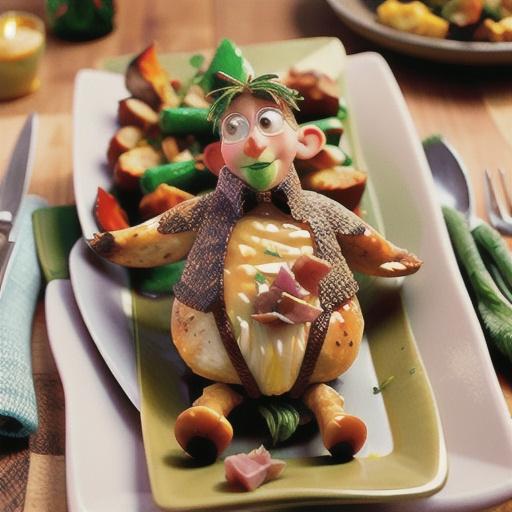 Roasted chicken with rosemary and pancetta stuffing