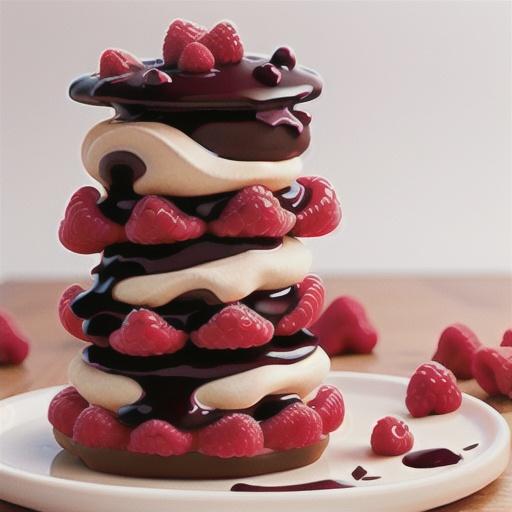 Raspberry and chocolate meringue stacks