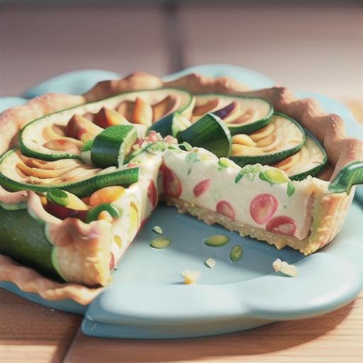 Zucchini and fetta rice tart