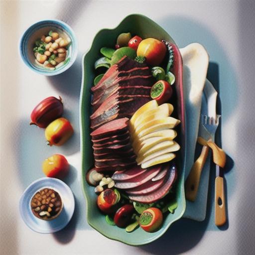 Corned beef, apple and lentil salad