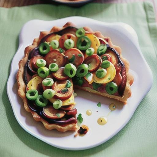 Onion and chorizo tart