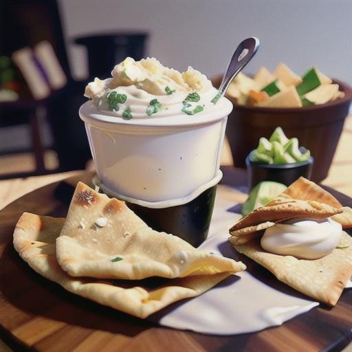 Homemade Lavash Crackers with Shallot Cream Cheese Dip