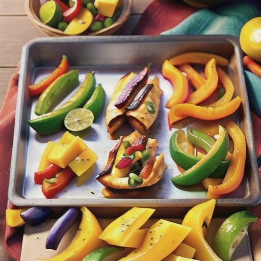Sheet Pan Chicken Mango Fajitas