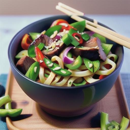 Spicy beef & noodle salad