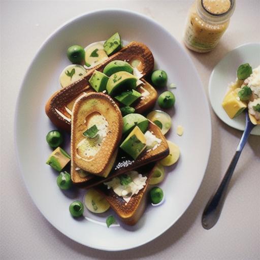 French toast with avocado & shaved parmesan