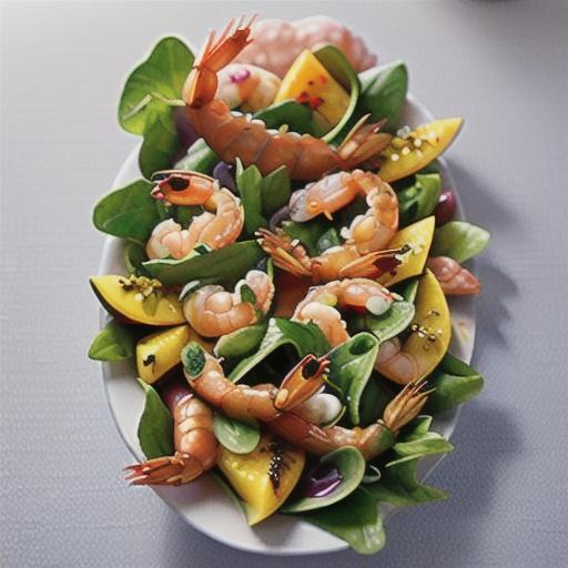 Prawn and mango hand salads recipe