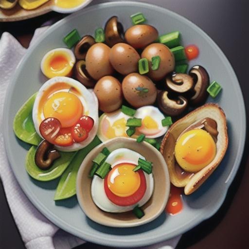 Eggs Nested in Sautéed Chard and Mushrooms