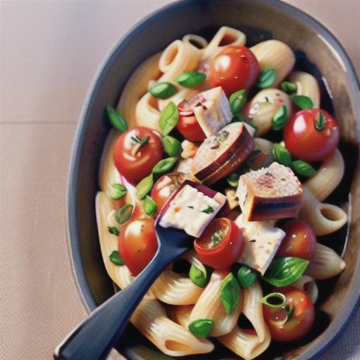 Roasted tomato and three-cheese pasta