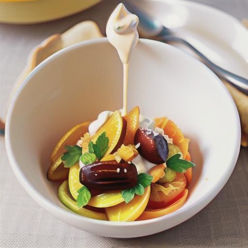 Spiced oranges & dates with greek yoghurt cream