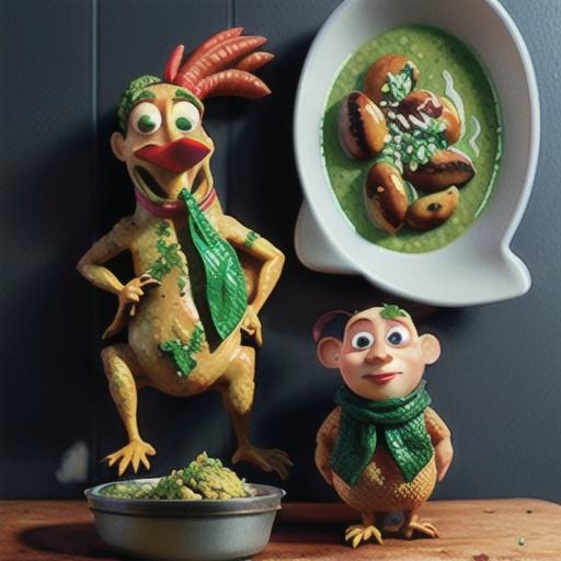 Roasted chicken with skhug