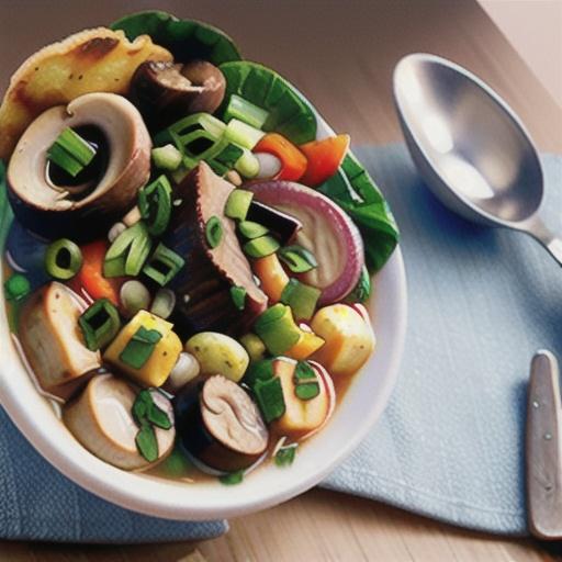 Beef and mushroom noodle soup