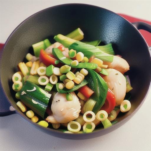 Chicken, bok choy and baby corn stir-fry
