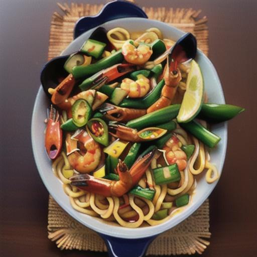 Singapore-style chilli prawn noodles