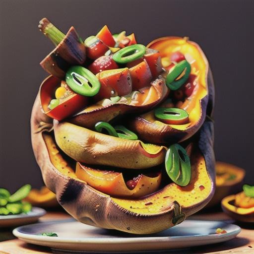 Dhal-stuffed sweet potatoes recipe