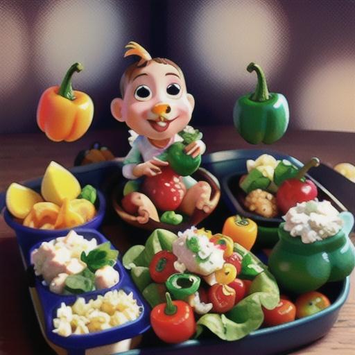 Baby Bell Peppers with Chicken Salad