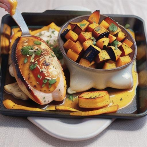 Sheet Pan Mustard Chicken with Roasted Butternut Squash
