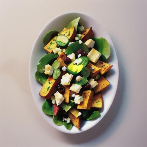 Roasted sweet potato, feta and cranberry salad recipe