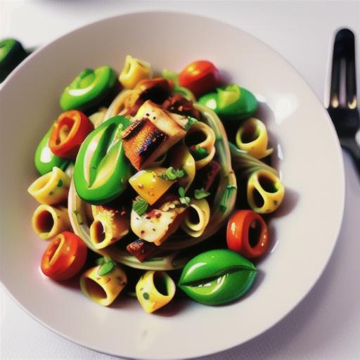 Pesto chicken pasta with pumpkin