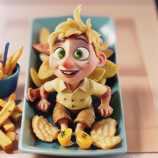 Crumbed chicken and chips