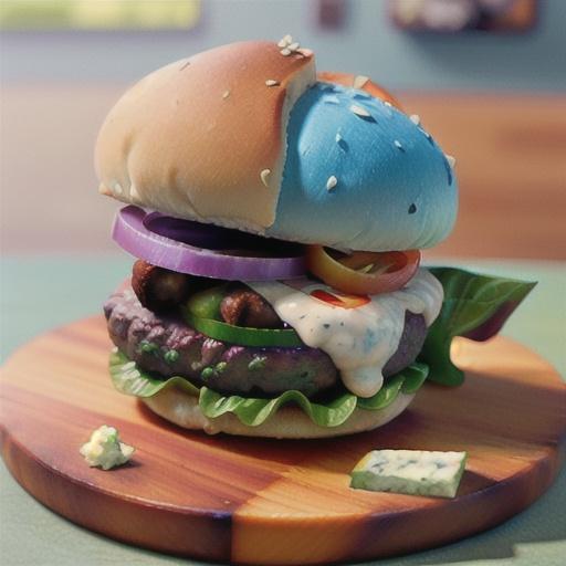Blue Stuffed Buffalo Burger