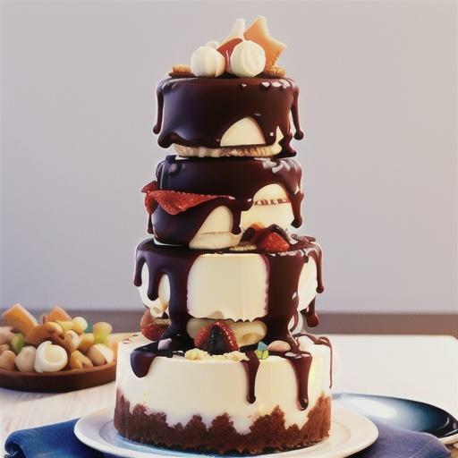 Three-tiered white chocolate cheesecake