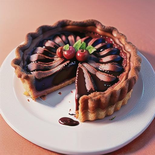 Chocolate and cherry tart