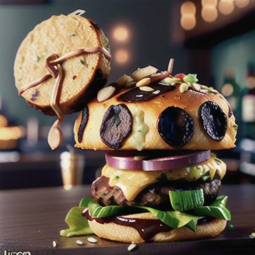 Grand s-lamb lamb burger with yoghurt and crushed almonds