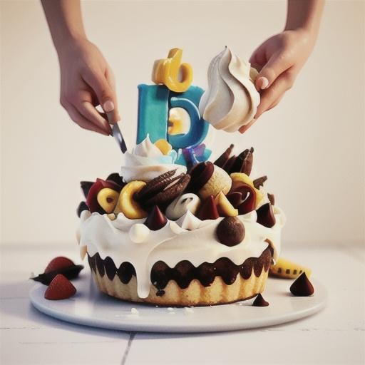 Cream Tart Number Cake