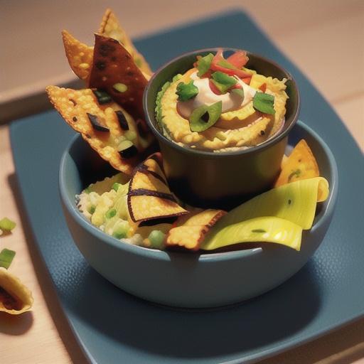 Taco Hummus and Tortilla Chips