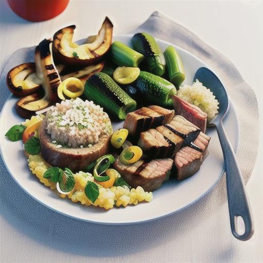 Grilled steaks with cauliflower rice