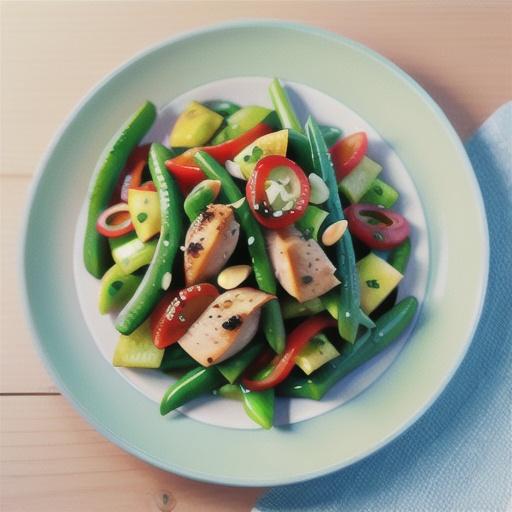 Chicken, green bean and almond salad